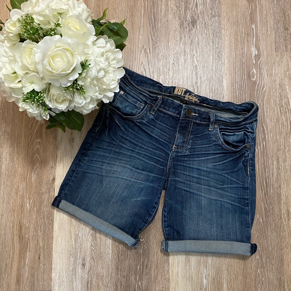 Kut from the Kloth Dark Blue Rolled Hem Jean Shorts
